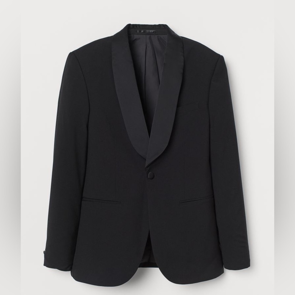 Black H&M Slim Fit Tuxedo Jacket / Blazer